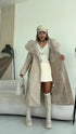 "PUDDING CV2184" leather-look trench coat - BEIGE